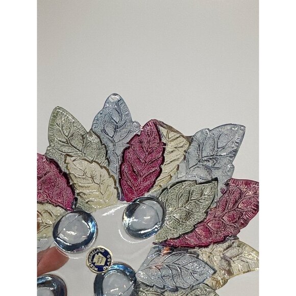 VTG Westmoreland Multi-Color Leaf Dish 7" | Depression Glass Candy Relish Tray - Picture 3 of 7